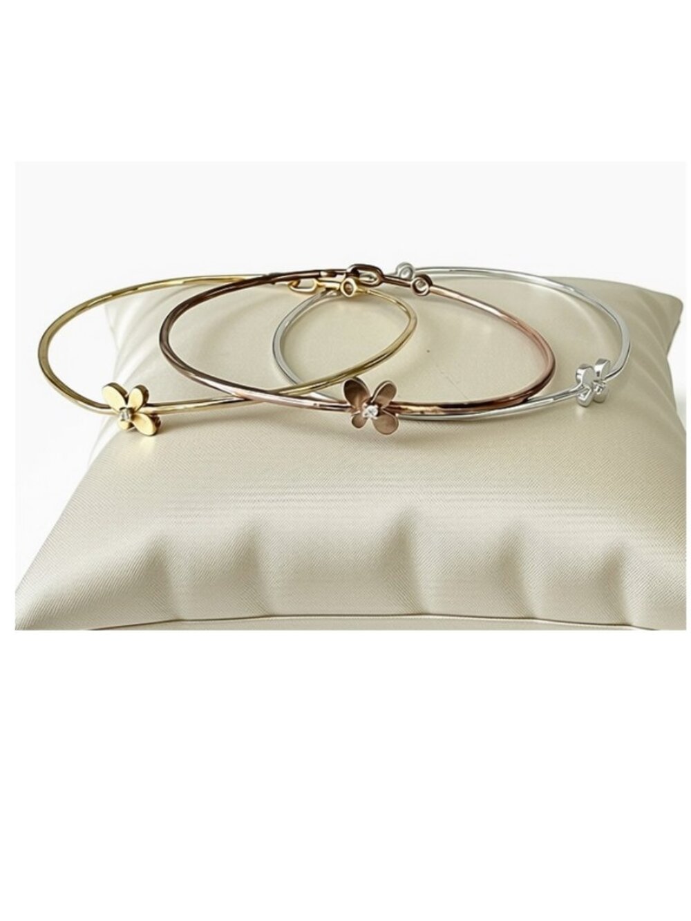 Set/3 CRISLU Butterfly Icon Silhouette Bangles
